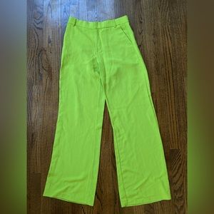 Bright green blazer pants